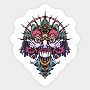 Balinese Rangda with a Simple and Colorful Style Sticker